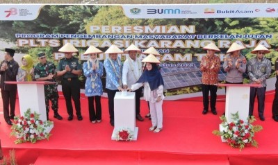 HUT ke-78 RI, Bukit Asam (PTBA) Resmikan PLTS Irigasi Desa Karang Raja