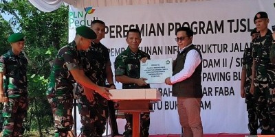 Peresmian Pembangunan Infrastruktur Jalan Di Desa Wisata Tambelang Rindam II Sriwijaya Berbahan Dasar FABA.