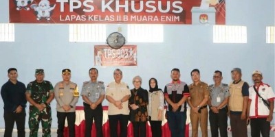 Pastikan Pemilu Berjalan Lancar, Pj. Bupati Tinjau Sejumlah TPS.