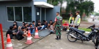 Polsek Gunung Megang Bubarkan Kumpulan Para Remaja Guna Antisipasi Balap Liar.