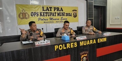 Kapolres Muara Enim Pimpin Langsung Latpraops Ketupat Musi 2024.